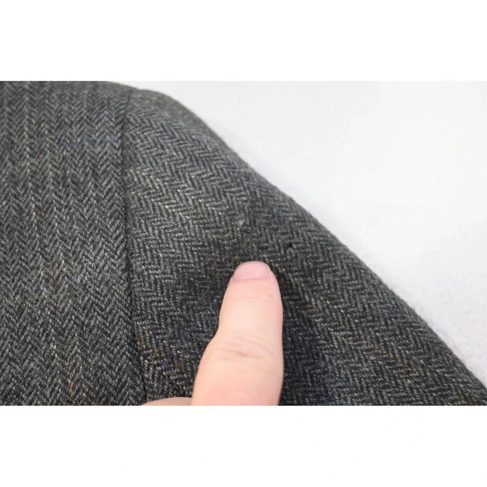 Jos. A. Bank Blazer Mens 43L Grey Herringbone Pinstripe Wool Blend Two Button